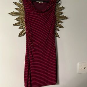 Loft red pink burgundy cowl neck dress xs